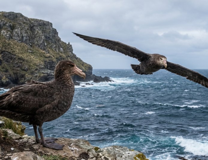 Are giant petrels aggressive?