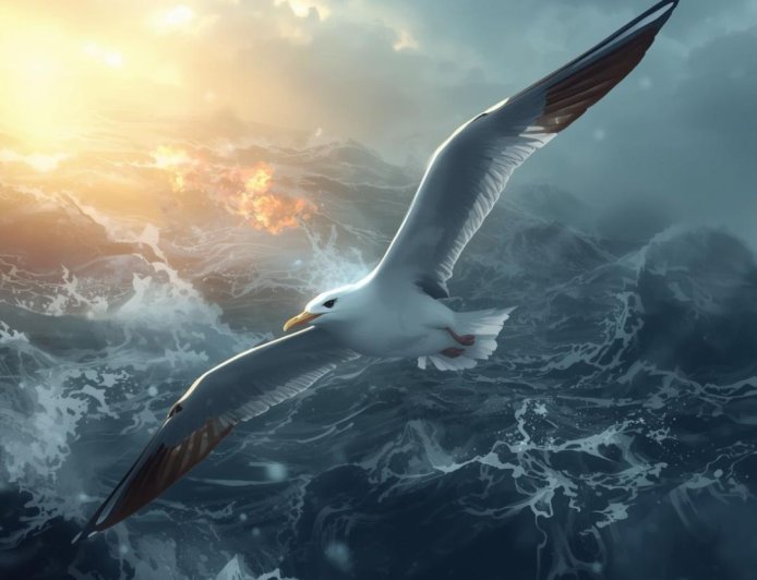 Does an albatross fly for years?